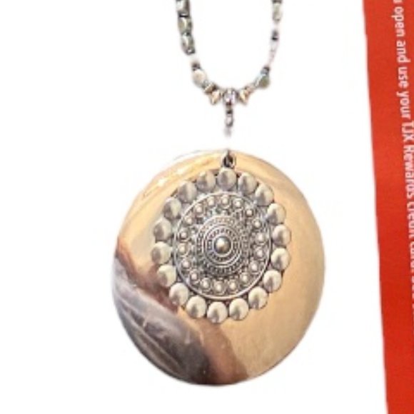 Ruby Red Pendant, beaded, long - Picture 2 of 3